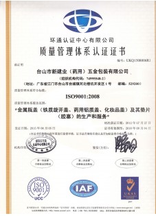 ISO9001質(zhì)量管理體系認(rèn)證證書(shū)